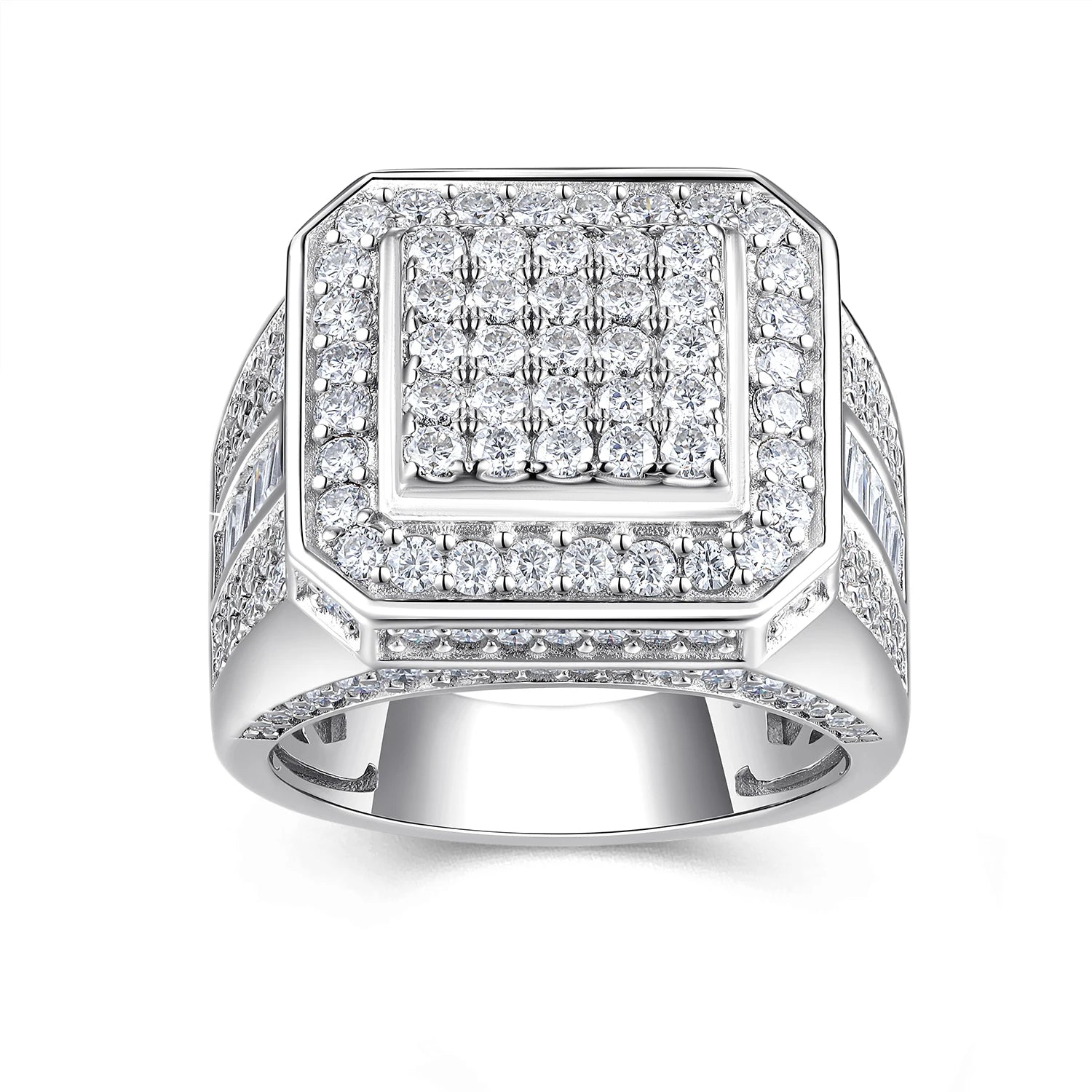 .925 Silver Moissanite Square Ring