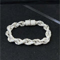 .925 Strerling Silver Iced Out 10mm Rope Chain