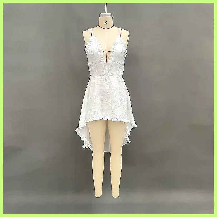 Sexy White Off Shoulder Suspender Dress 2026 Summer Beach Party Dress for Women, Bohemian Vacation Outfit