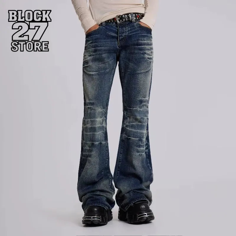 Blue Flared Denim Pants