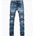 ens Moto Biker Straight Jeans Spring Autumn Punk Streetwear Trouers Casual Denim Designer Pants Size 28-42
