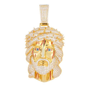 Jesus pendant 925 Silver Ice Out Moissanite Pendant