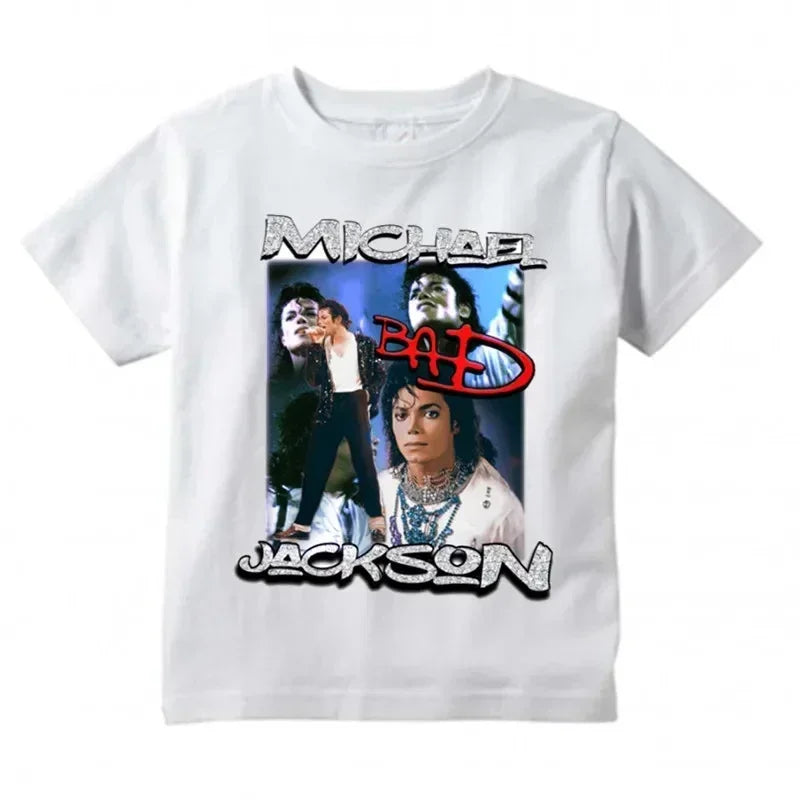 Michael Jackson Graphic Printed Cotton T-shirt Harajuku Rock Fashion Casual Short Sleeve Crew Neck Breathable T Shirt Women