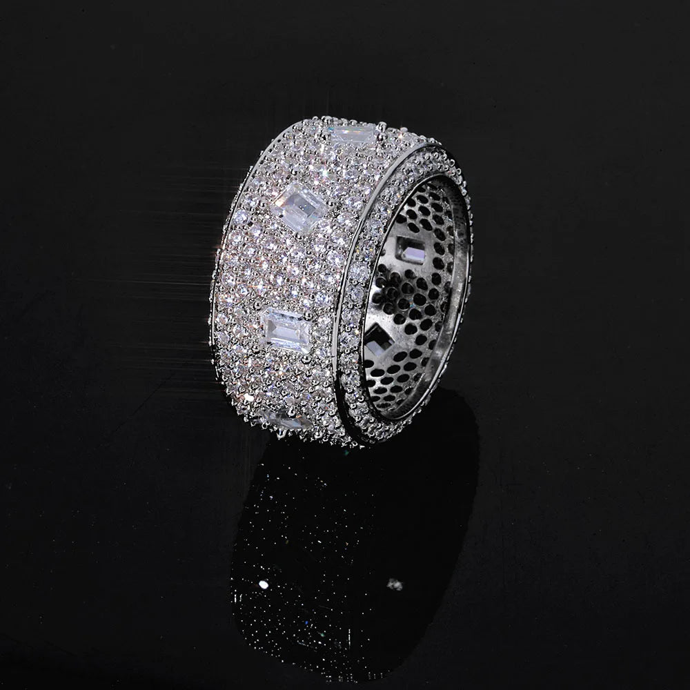 925 VVS Round Square Moissanite Diamond Ring Men / Women