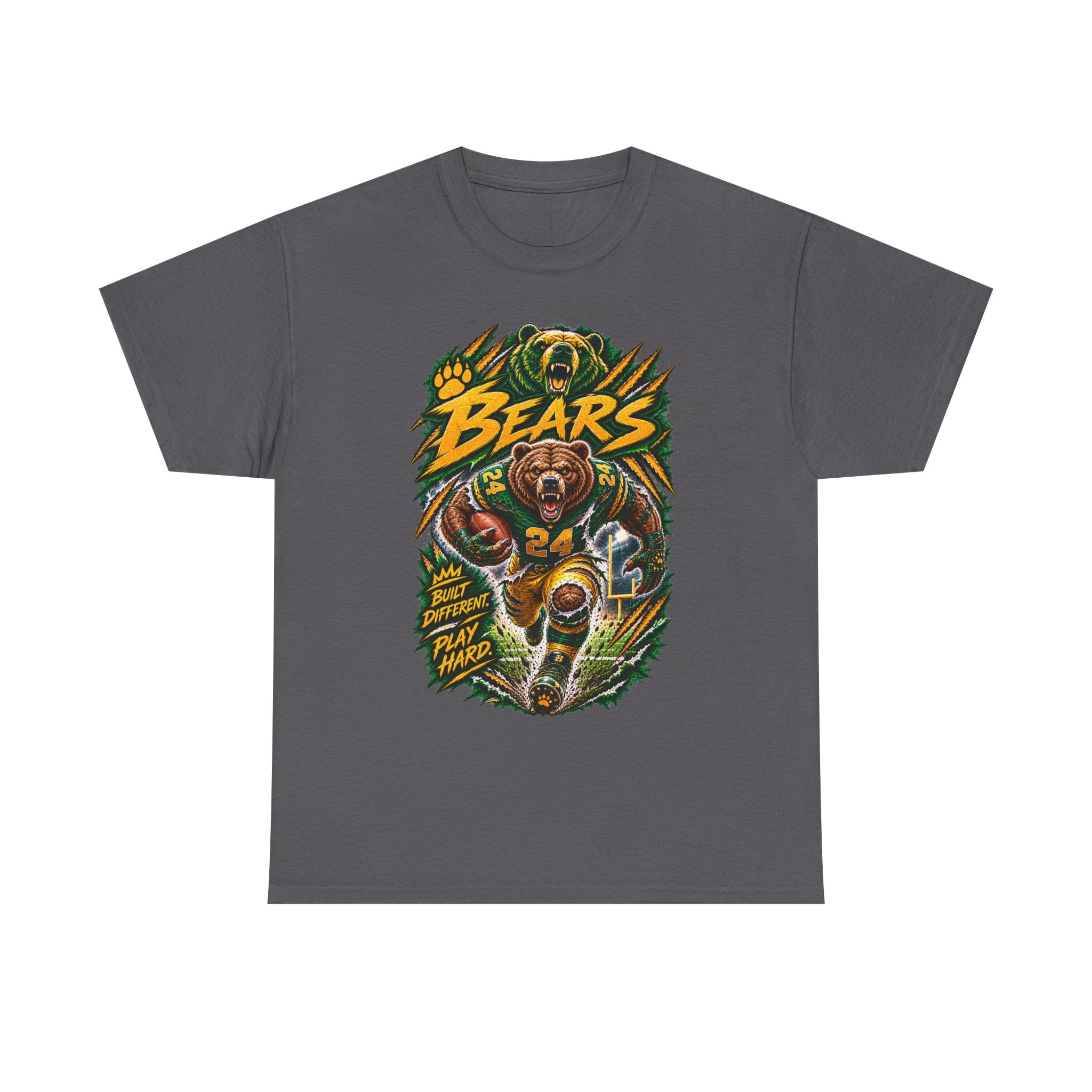 Bears Football T‑Shirt – Vintage Gridiron Bear Player Graphic