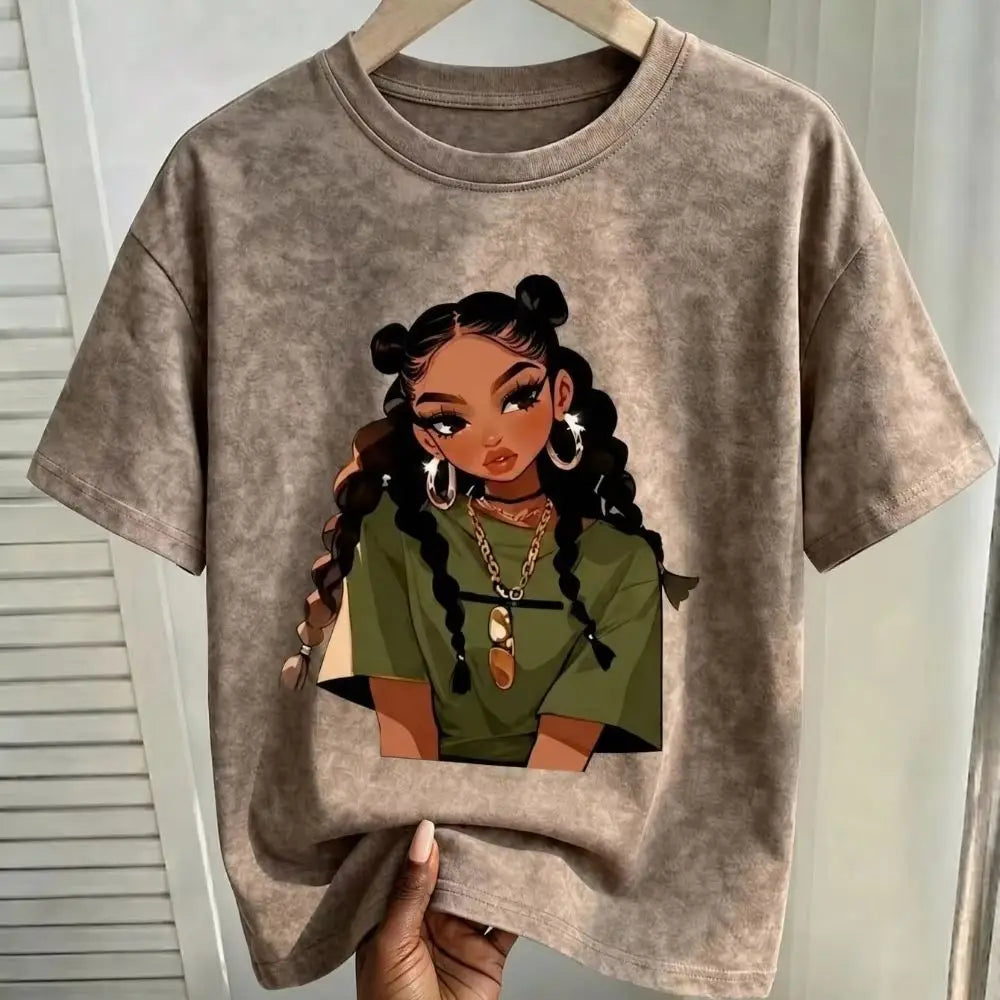 Bad Girl Retro Pattern Urban T-Shirt