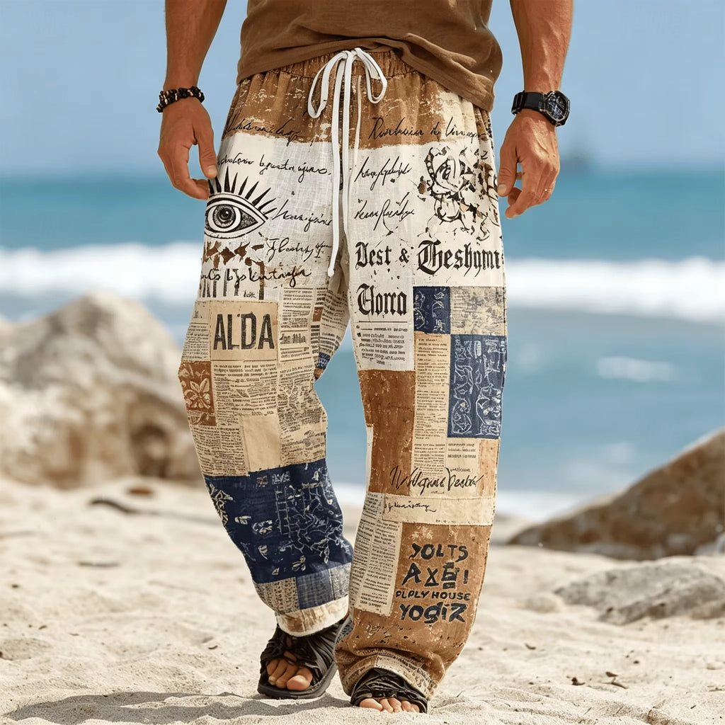 Summer Fashion New Bohemian Ethnic Style Loose Straight Leg Pants For Men And Women Outdoor Sports Street Casual 3D Pants