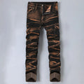 Mens Vintage Fashionable Elastic Pants High Street Straight-leg Trend Casual Male Trousers