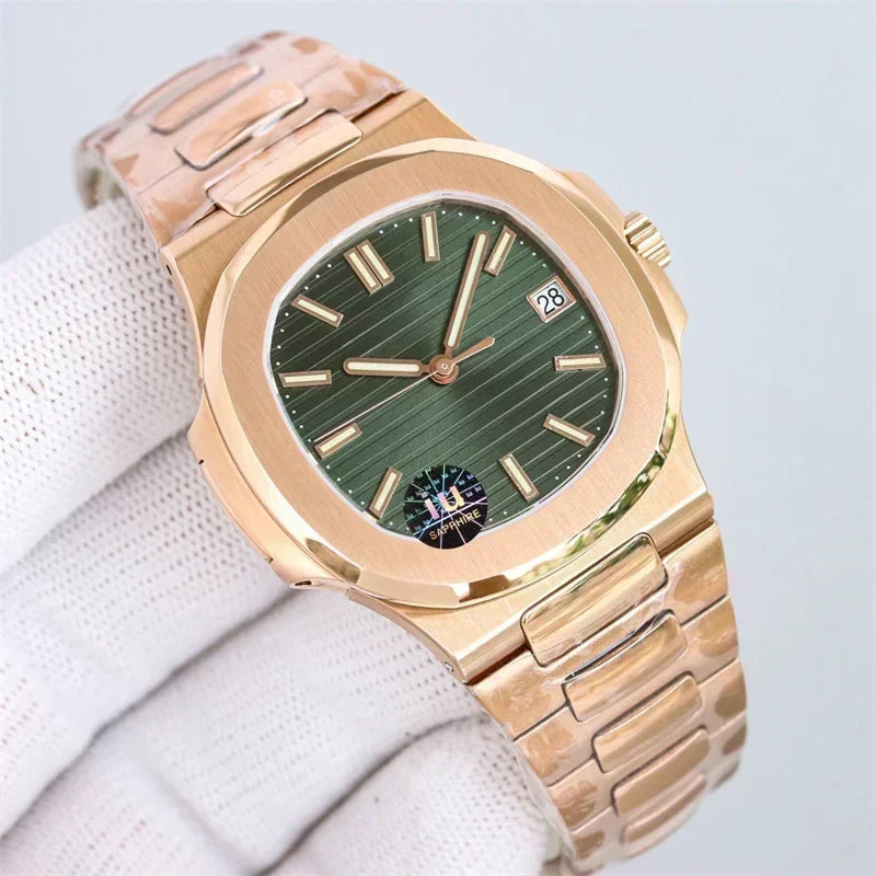 Men Luminous Sapphire  Automatic Mechanical Watch 904L Stainless Steel  Black Blue Customized