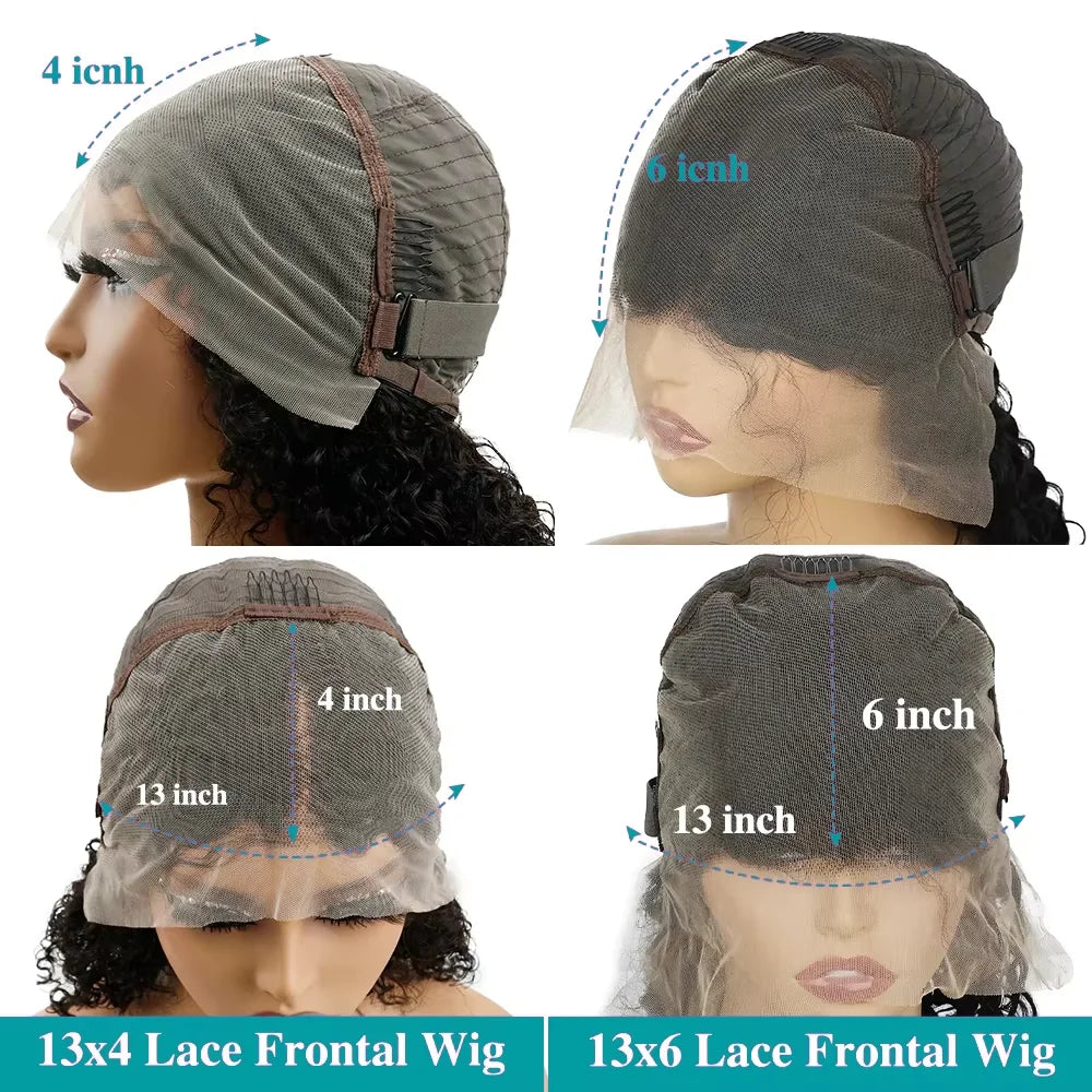 20in -44in Deep Wave 1 HD Lace Front Human Hair Wig