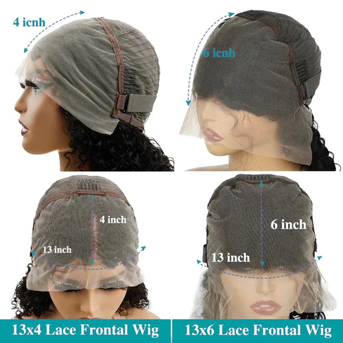 20in -44in Deep Wave 1 HD Lace Front Human Hair Wig