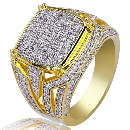 .925 Sterling Silver Square Men Diamond Ring