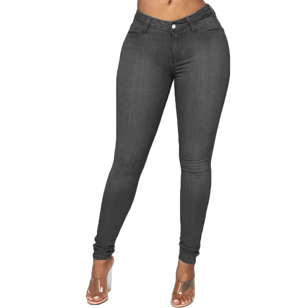 Women's Denim Pants High Waist Sexy Slim Pencil Jeans Female Fashion Retro Skinny Lifting Butt Elastic Cotton Trousers Women