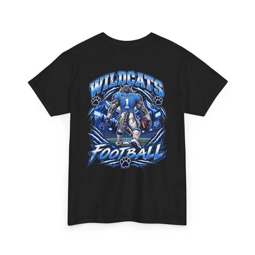 Wildcats Football Fierce Game Day Graphic T-Shirt – Baby Blue, Navy, Black & White
