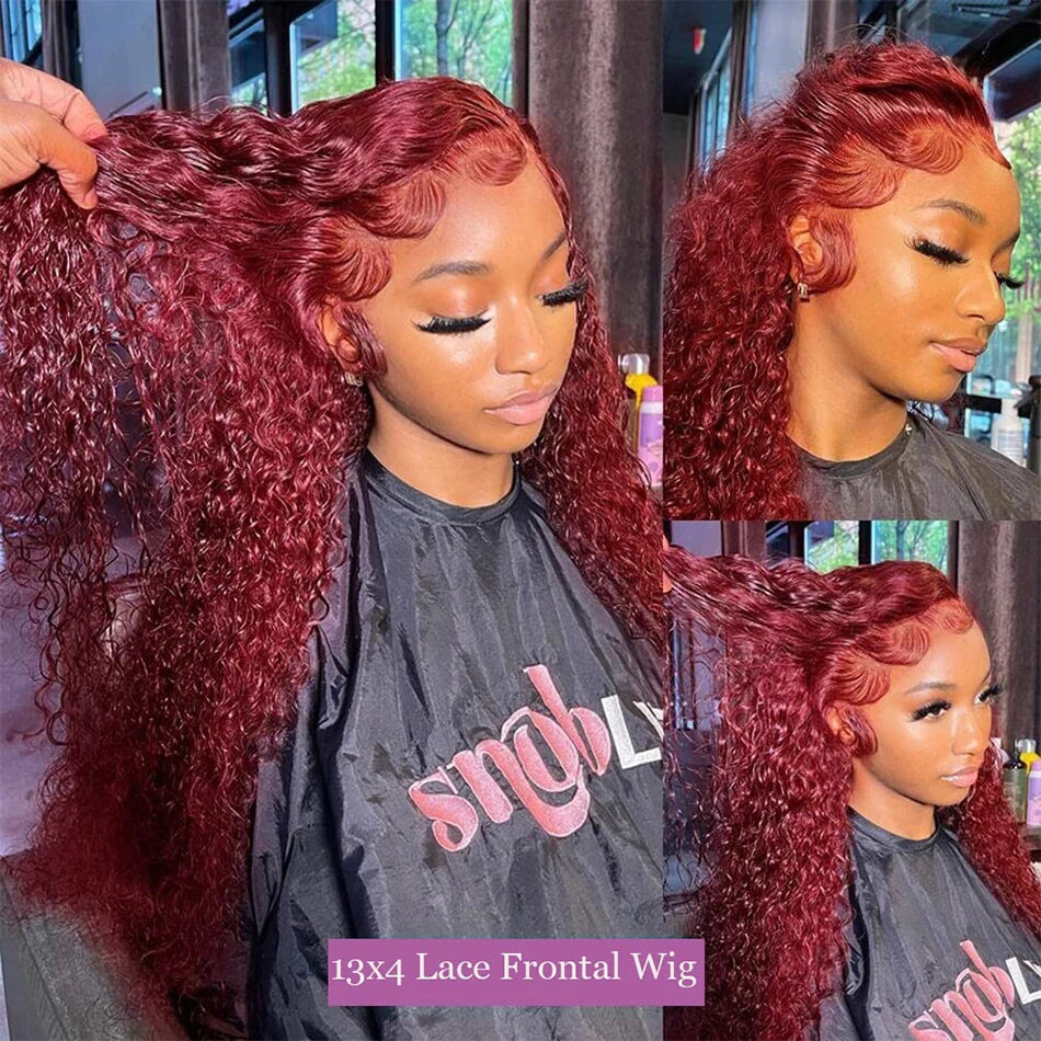 Burgundy 13X6 Hd Lace Frontal Human Hair Wig