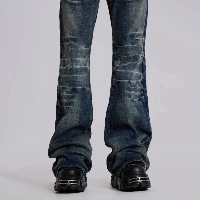 Blue Flared Denim Pants