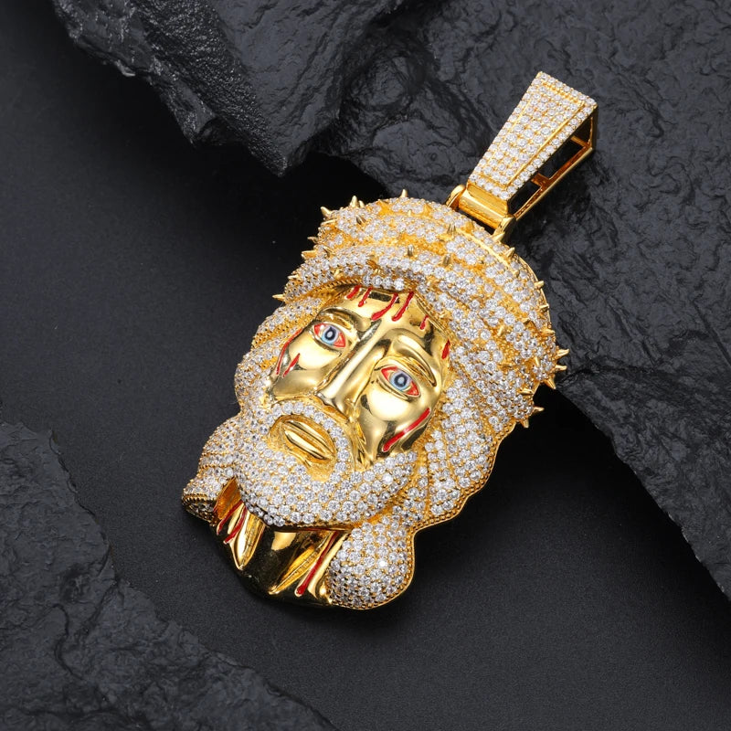 Jesus pendant 925 Silver Ice Out Moissanite Pendant
