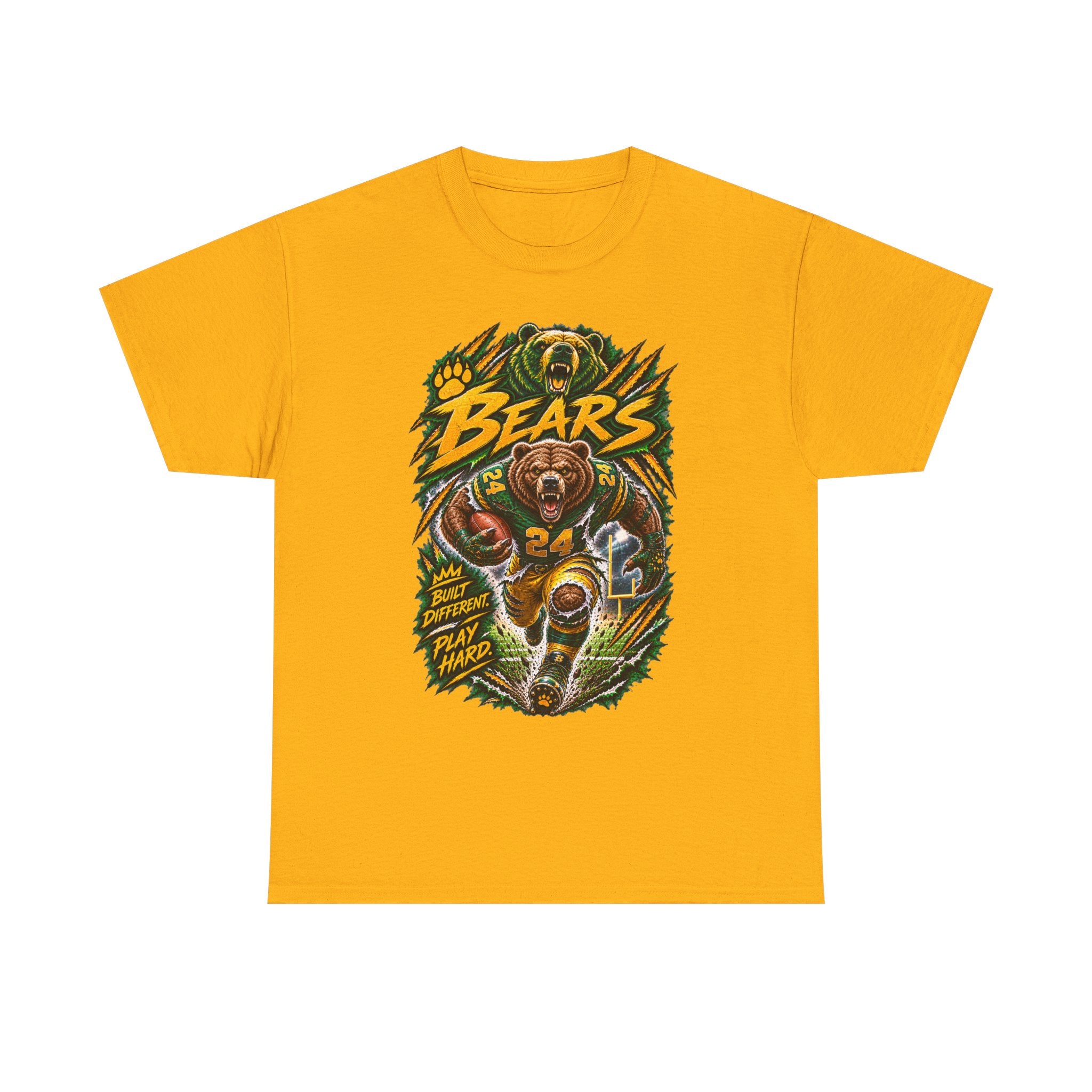 Bears Football T‑Shirt – Vintage Gridiron Bear Player Graphic