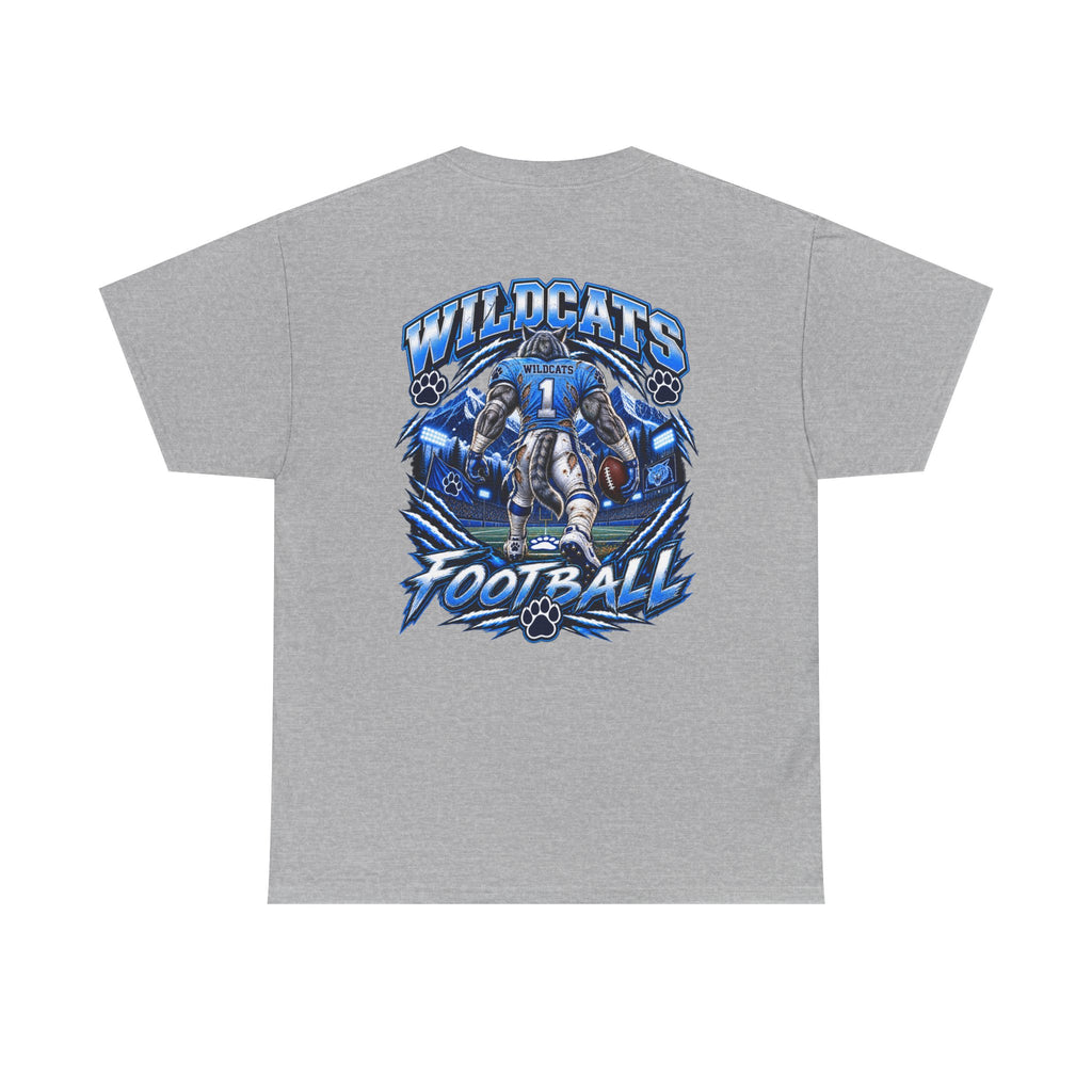 Wildcats Football Fierce Game Day Graphic T-Shirt – Baby Blue, Navy, Black & White