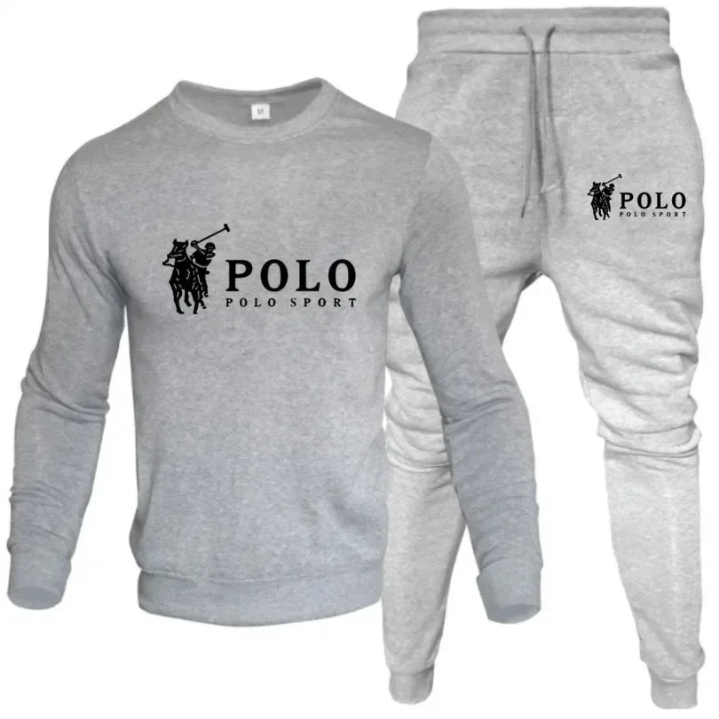 Two sets of men's and women's round-neck hooded pullovers and long pants for spring and autumn casual fitness jogging fashion