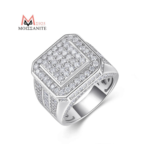 .925 Silver Moissanite Square Ring