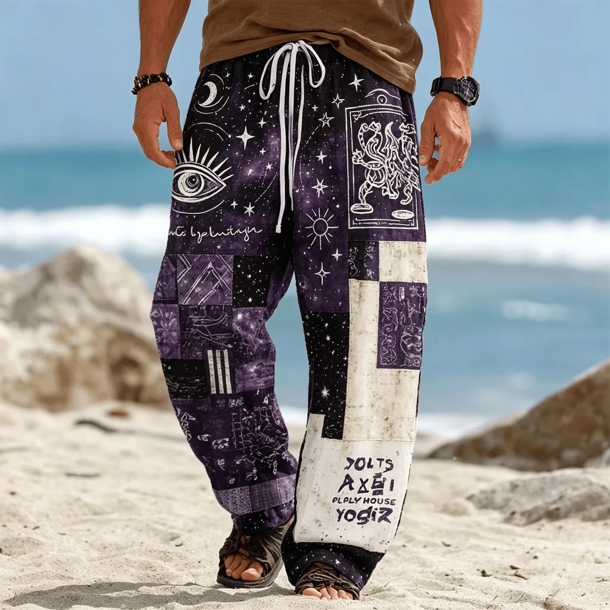 Summer Fashion New Bohemian Ethnic Style Loose Straight Leg Pants For Men And Women Outdoor Sports Street Casual 3D Pants