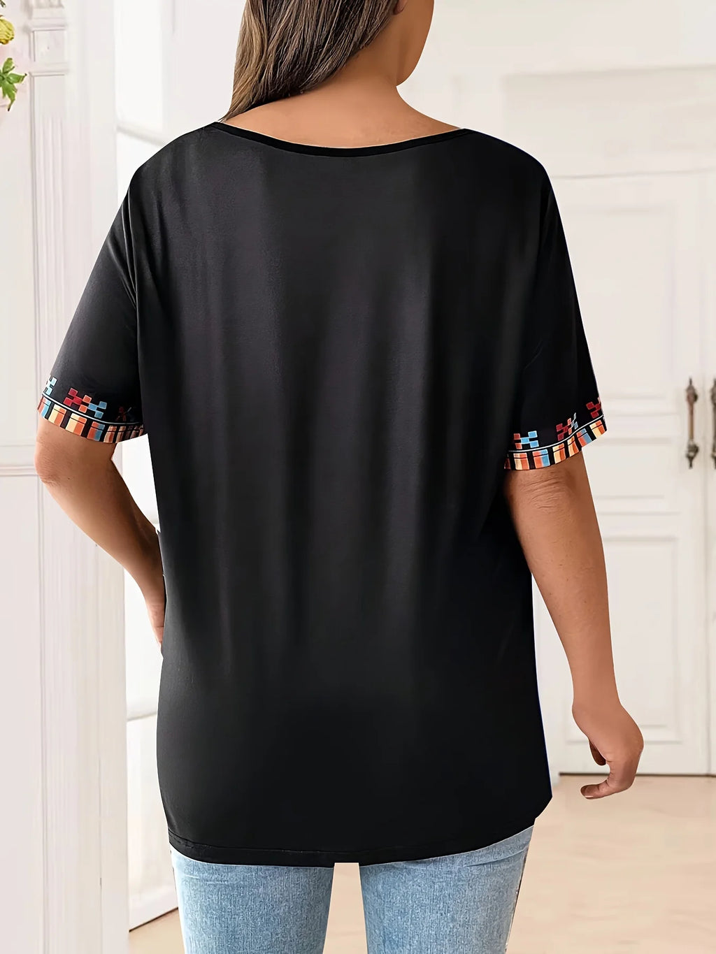 Plus Size Women's T-Shirt Boho Harajuku Graphic Print Summer Short Sleeve Casual Tops Street Fashion T-Shirt Female Clothing