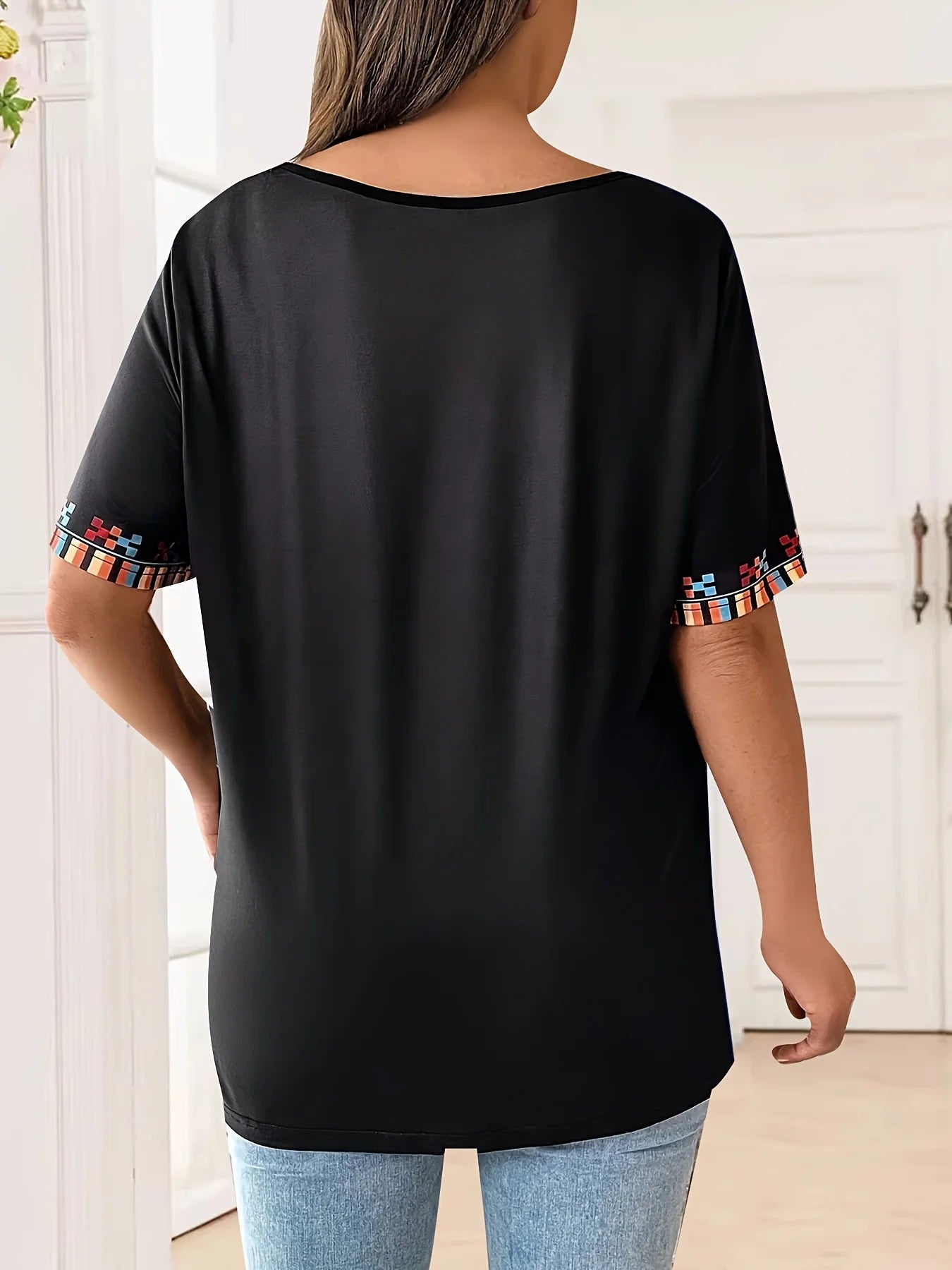 Plus Size Women's T-Shirt Boho Harajuku Graphic Print Summer Short Sleeve Casual Tops Street Fashion T-Shirt Female Clothing