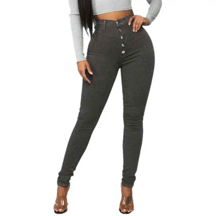 High Waist Slim Fit Denim Jeans