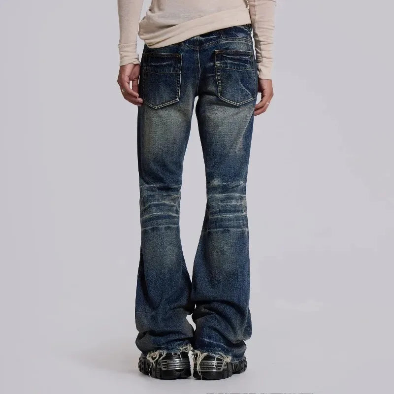 Blue Flared Denim Pants