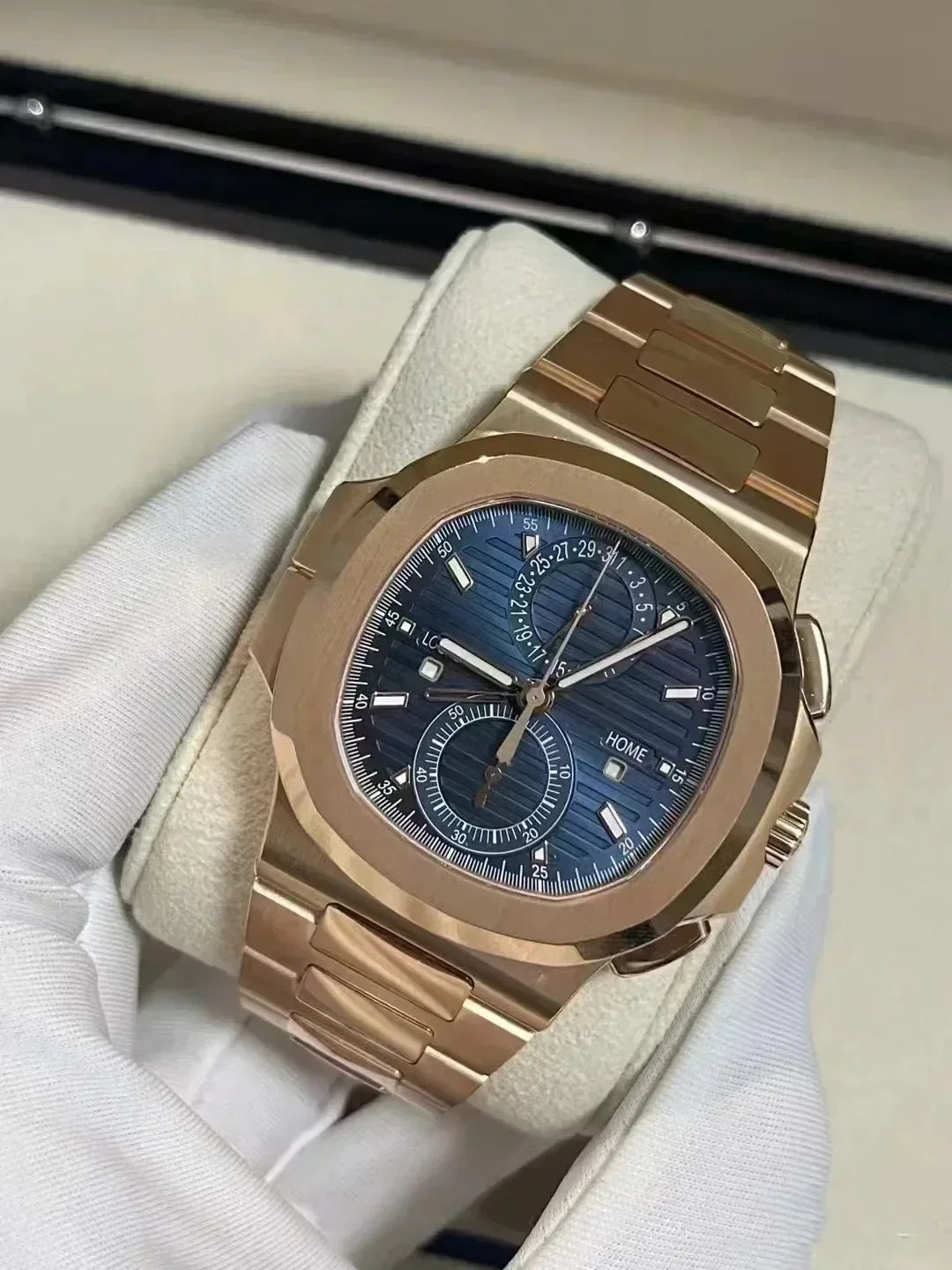 Men Luminous Sapphire  Automatic Mechanical Watch 904L Stainless Steel  Black Blue Customized