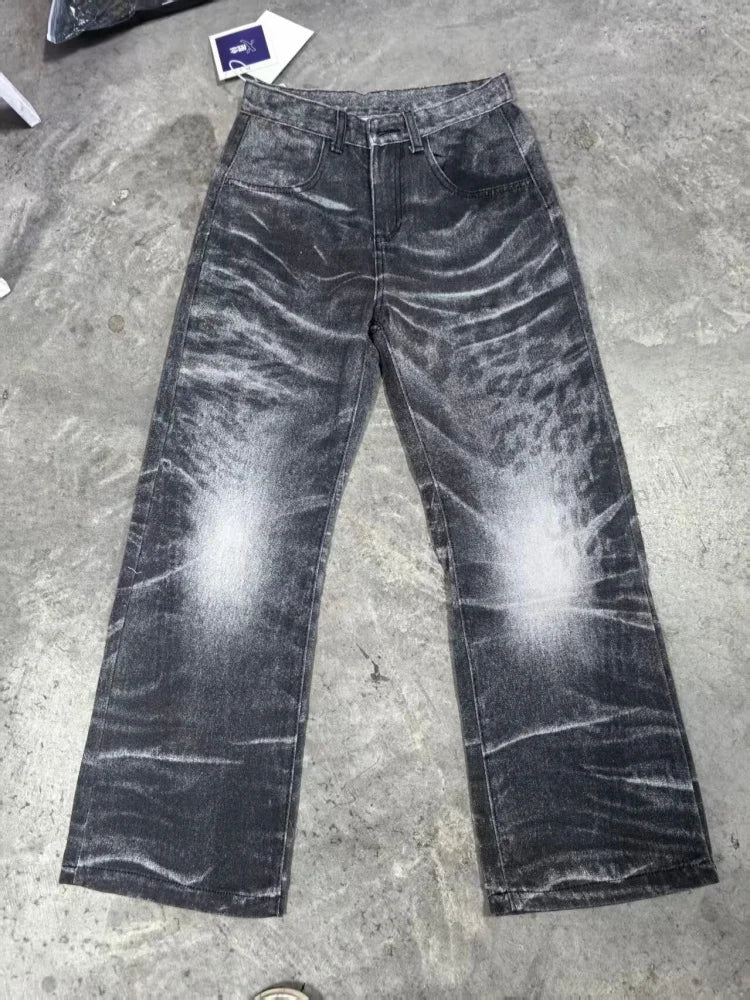Vintage Washed Black Baggy Jeans