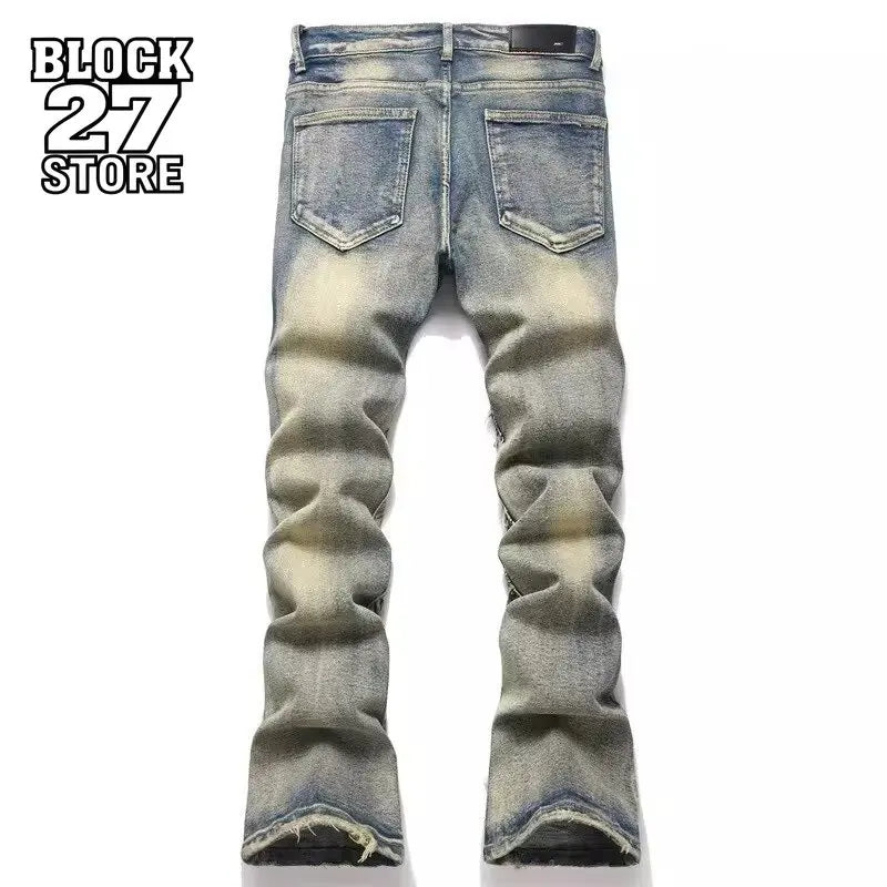 Vintage Distressed Jeans Men (Ripped)