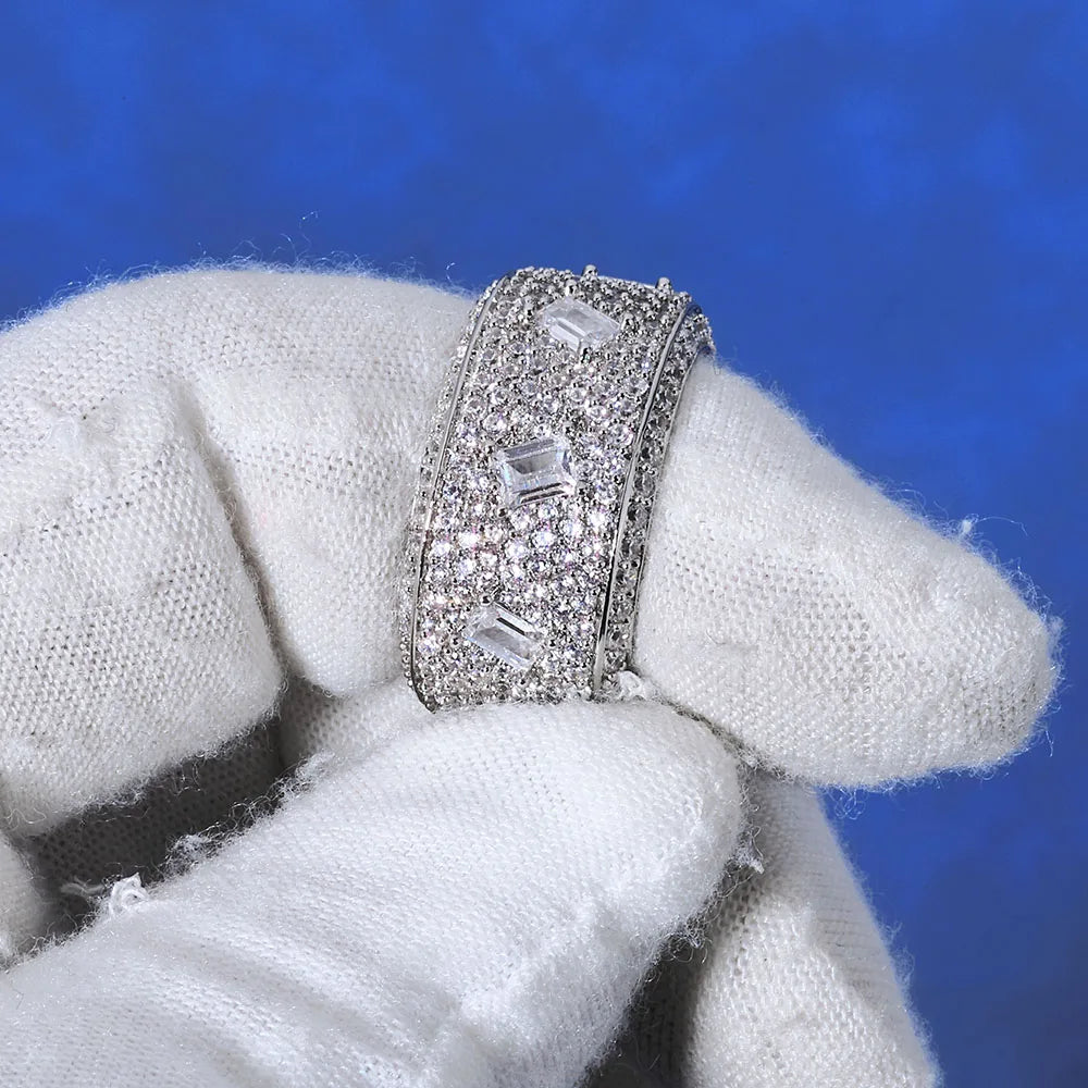 925 VVS Round Square Moissanite Diamond Ring Men / Women