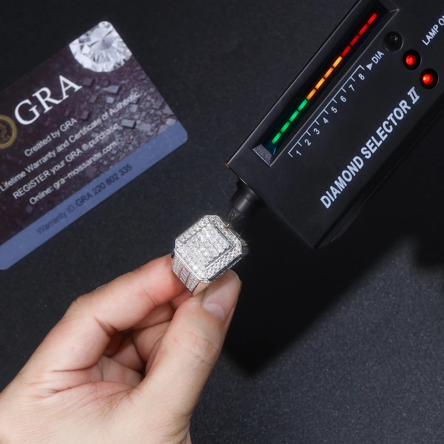 .925 Silver Moissanite Square Ring