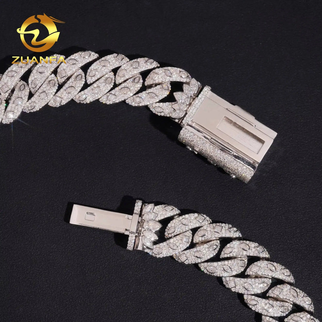 Heavy 925 Silver Moissanite Diamond Cuban Link Chain (20mm)