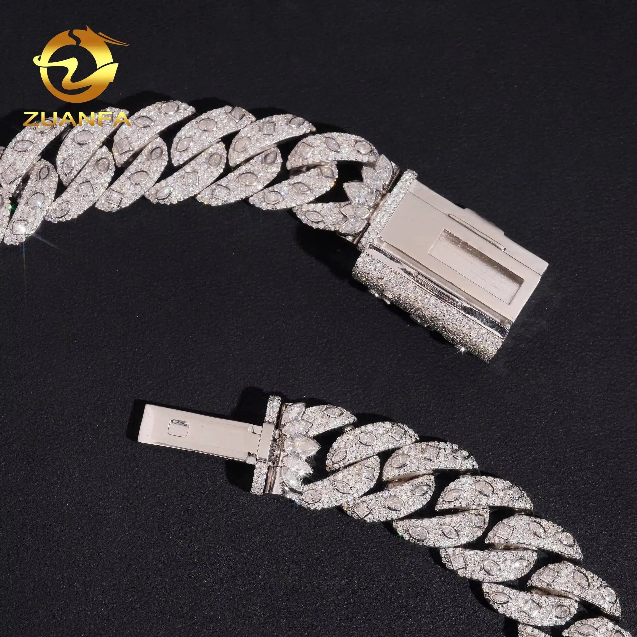 Heavy 925 Silver Moissanite Diamond Cuban Link Chain (20mm)