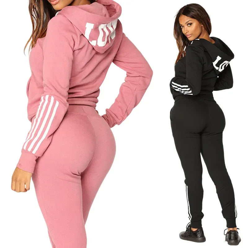 Autumn New Style Woman Tracksuit Zipper Hoodies Sweatpants