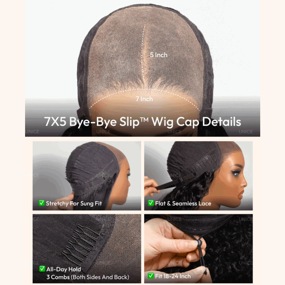 16in-26in 7x5 Pre Cut Lace Balayage Brown Body Wave Glueless Wig