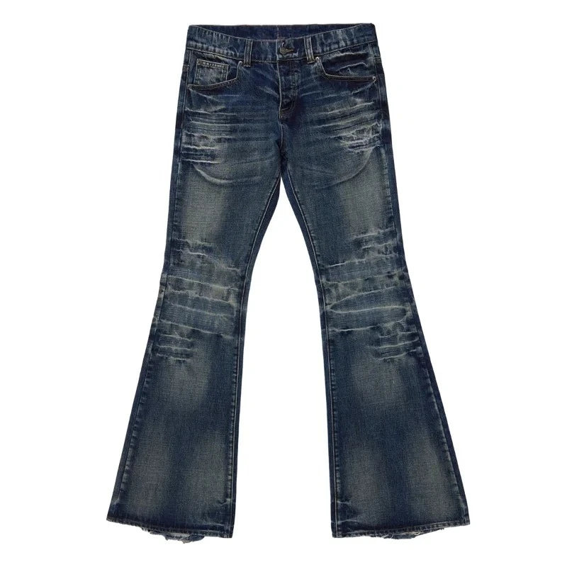 Blue Flared Denim Pants
