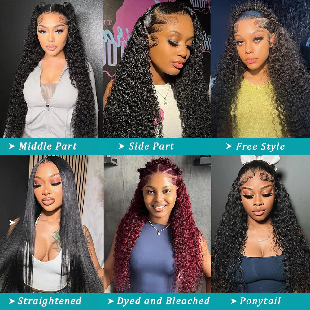 20in -44in Deep Wave 1 HD Lace Front Human Hair Wig