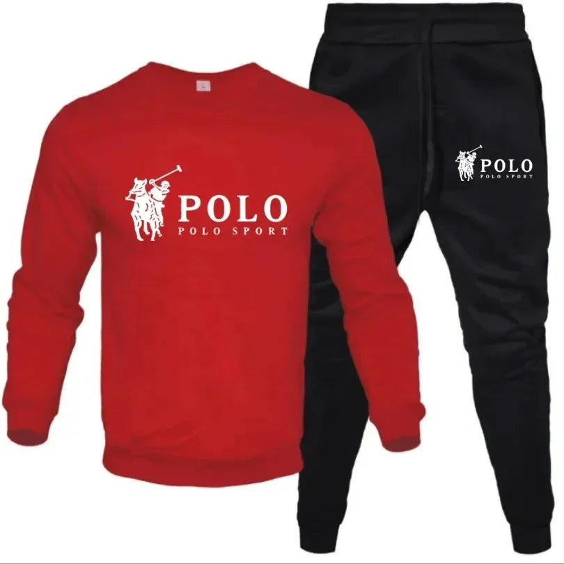 Two sets of men's and women's round-neck hooded pullovers and long pants for spring and autumn casual fitness jogging fashion