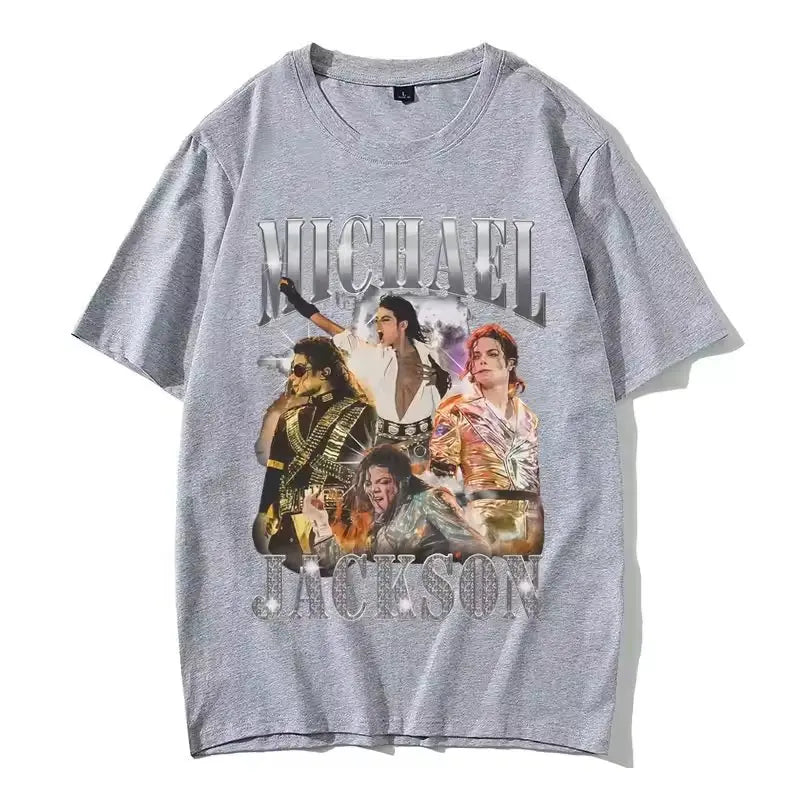 2026 Summer Classic Vintage Michael Jackson Graphic T-shirt Men Women Clothing Fashion Retro Gothic Rock Male Punk Oversized Y2k