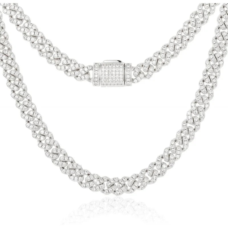 925 Sterling Silver 5.3-11.8 Ct Miami Cuban Necklace 10MM/8MM/6MM