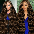 18in-46in Chocolate Brown #4 Colored Human Hair 13x4 HD Lace Front Wig 13x6