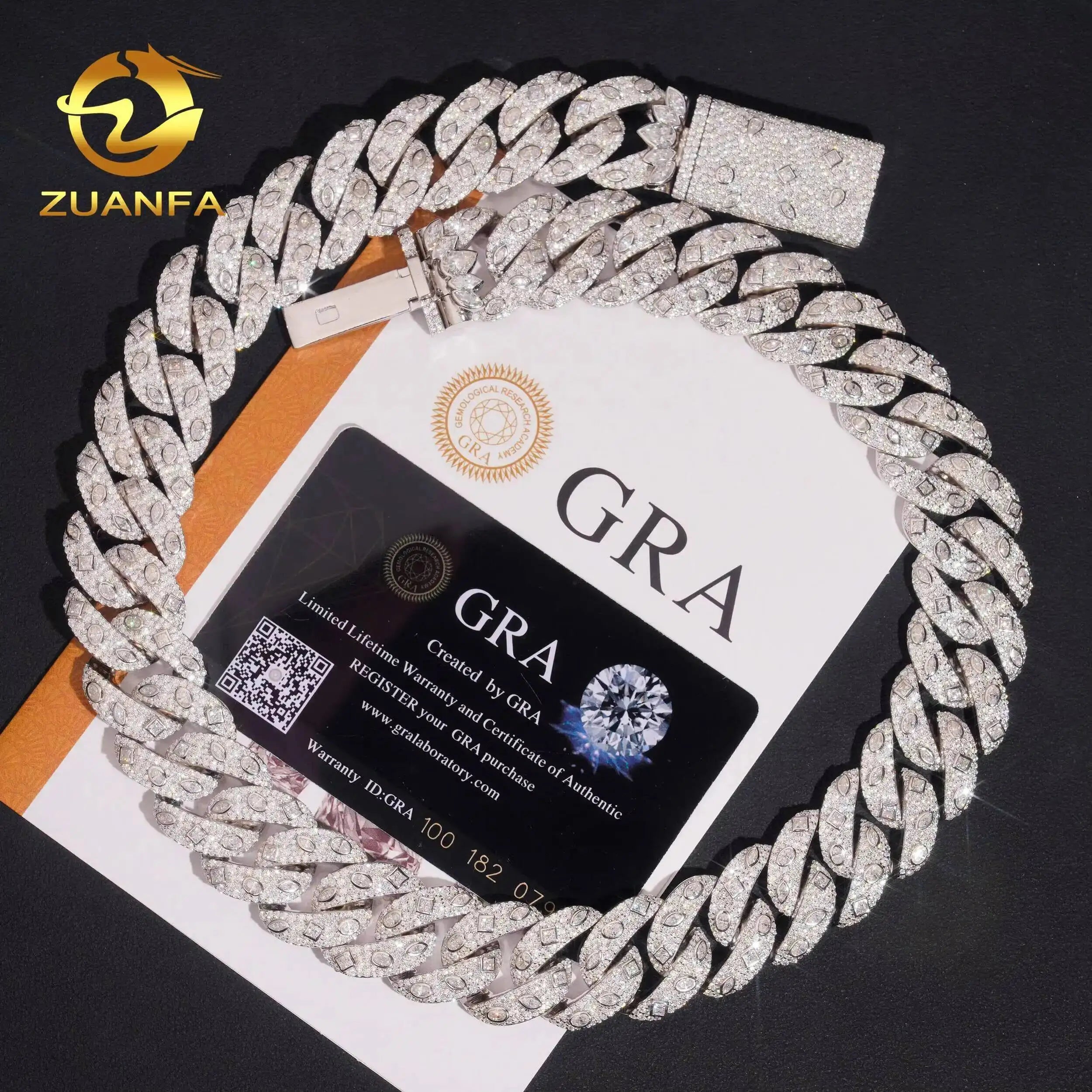 Heavy 925 Silver Moissanite Diamond Cuban Link Chain (20mm)
