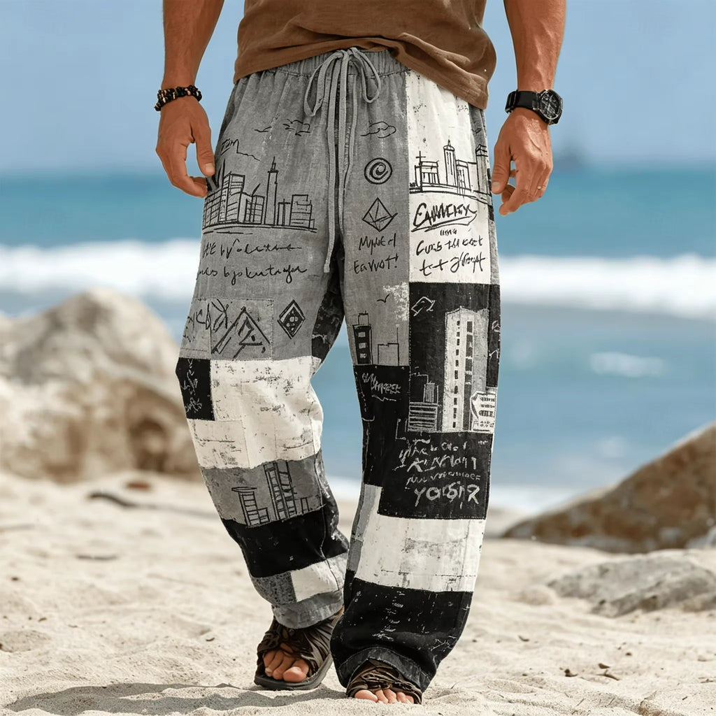 Summer Fashion New Bohemian Ethnic Style Loose Straight Leg Pants For Men And Women Outdoor Sports Street Casual 3D Pants