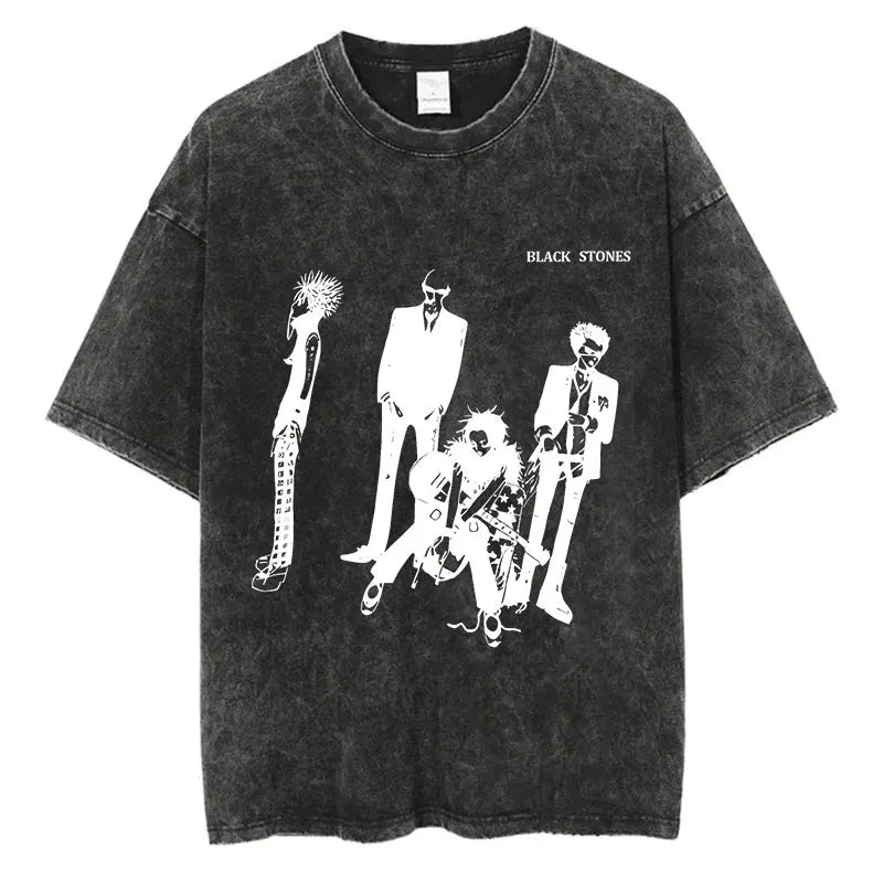 Vintage Washed Harajuku Streetwear Graphic T-Shirt