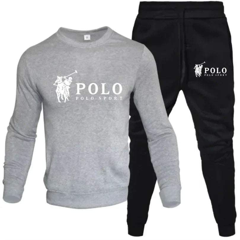 Two sets of men's and women's round-neck hooded pullovers and long pants for spring and autumn casual fitness jogging fashion