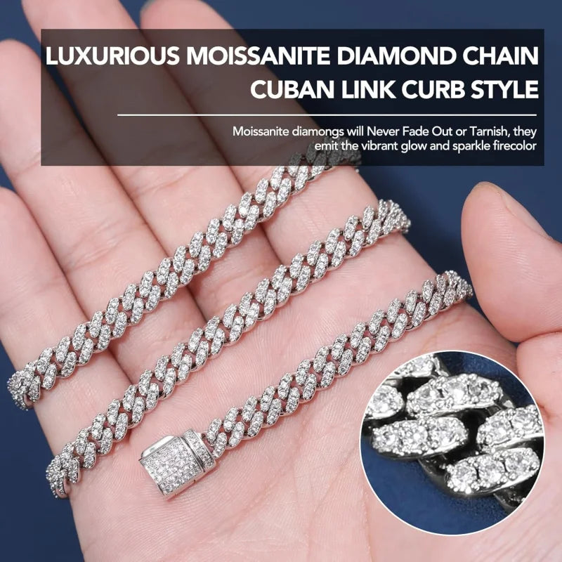 925 Sterling Silver 5.3-11.8 Ct Miami Cuban Necklace 10MM/8MM/6MM